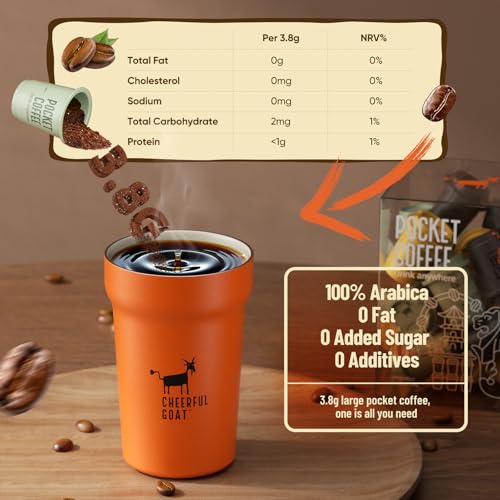 Image of CheerfulGoat Instant Cold Brew Coffee - Speciality Javy Coffee Extract 100% Arabica, Freeze-Dried, No Sugar, No Additives, Low Acid, Healthy for Iced & Hot Coffee, Singapore Coffee, 15 Servings