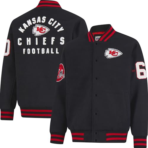 Ultra Game NFL Official Adults Classic Varsity Coaches Jacket Coat - Unisex Kansas City Chiefs Team Color Large