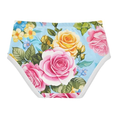 Durable Toddler Girls Underwear 2t Cotton Little Girl Panties Vintage Colorful Floral Blue Briefs Underpants2
