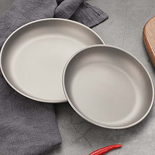 Pure Titanium Plate Outdoor Camping Lightweight Portable Plate (Color : Large) #TOP5