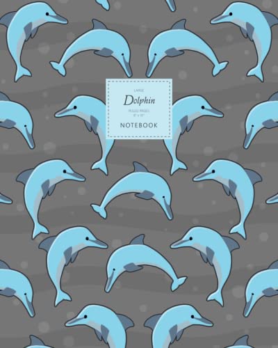 Dolphin Notebook, Ruled Pages, 8x10