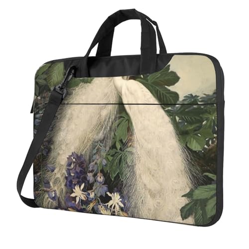 Sac ordinateur imprimé paon blanc doublure antistatique luxe