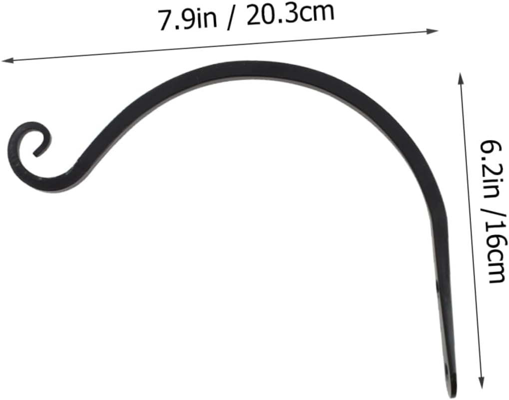 Toyvian 4pcs Hanging Plant Pot Hooks Wall Flower Basket Garden Decorative Hook for Balcony Courtyard