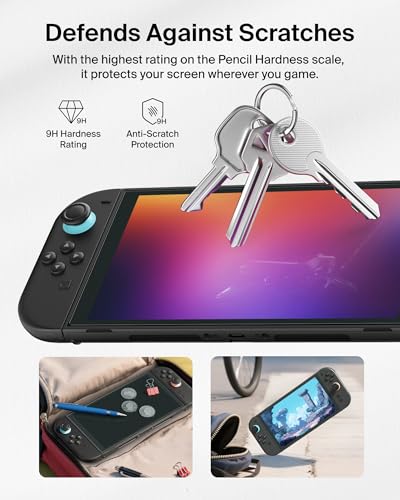 Image of Belkin TemperedGlass Screen Protector for Nintendo Switch 2 w /Blue Light Filter - 9H Hardness, Slim, Scratch-Resistant - Includes Easy Align Frame for Bubble Free Application - Gaming Essentials