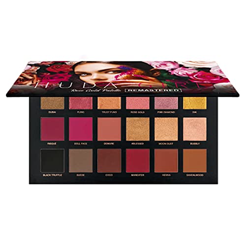 HUDA GIRL Rose Gold Remastered Beauty Eyeshadow Palette 18 Color ...