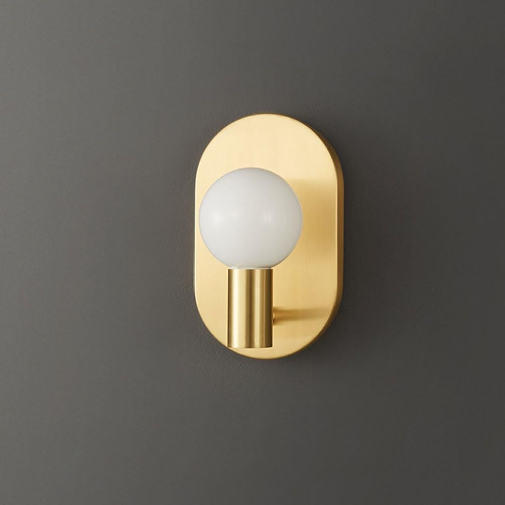 Black Glass Wall Sconces Modern Gold Vanity Lights with White Globe Glass Shade Industrial Black Farmhouse Wall Lamp for Bedroom Living Room Kitchen Modern Hotel Night Light Decor