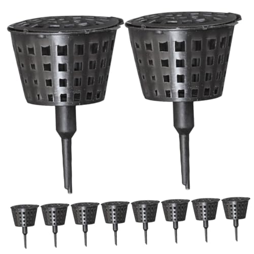 DOITOOL 20 Piezas Unidades Cajas de Fertilizante Plástico Negro con Tapa para Bonsáis Liberación Controlada de Nutrientes Protección contra Aves y Viento Herramientas de Jardinería para