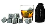 Lebefe Reusable Wine Whisky Chilling Stones Stainless Steel Chiller Cubes with Freezing Storage box and Professional Tongs Set of 9