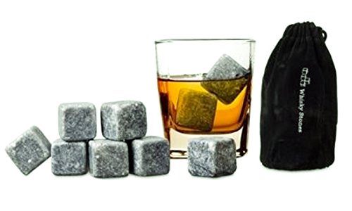 Lebefe Reusable Wine Whisky Chilling Stones Stainless Steel Chiller Cubes with Freezing Storage box and Professional Tongs Set of 9
