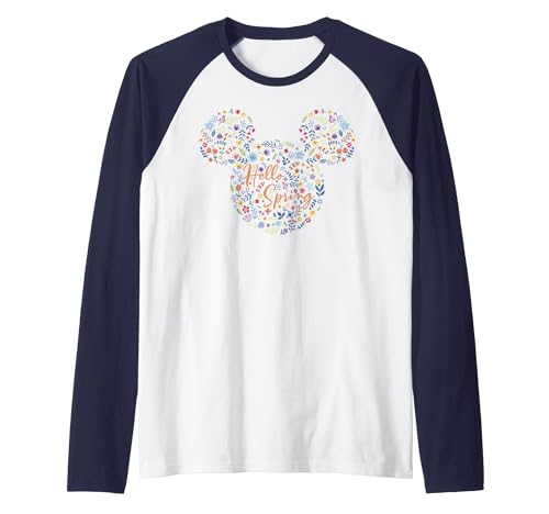 T-shirt Mickey Disney pour femme et homme style baseball raglan imprimé fleurs