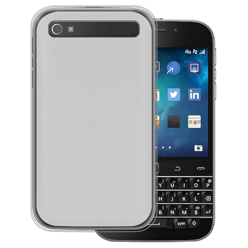 OAGELIM Hülle kompatibel mit BlackBerry Classic Q20 Hülle Stoßfeste TPU Weiche Flexible Schützende Handyhülle mit Kratzfestigkeit & Militärischer Fallschutz (Weiß)