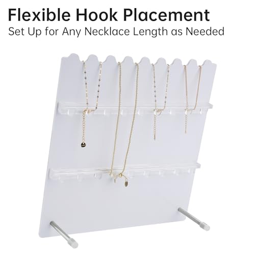 Présentoir acrylique réglable avec crochets pour rangement bijoux