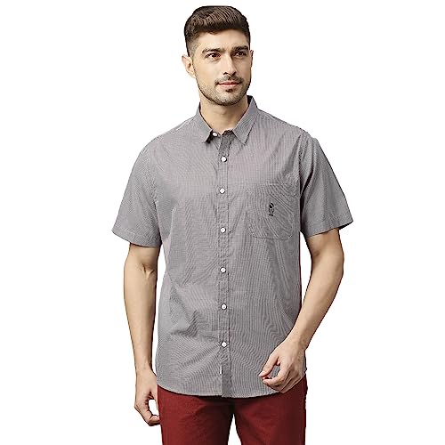 Image of Thomas Scott Mens | Half Sleeve Checkes | Printed | Slim Fit | 100% Cotton | Spread Collar | Shirts