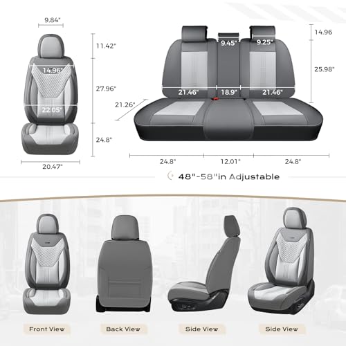 Image of Coverado Car Seat Covers with Lumbar Support, Front Covers for Cars, Universal Automotive Seat Cover, Waterproof, Leather Car Seat Cushion, Interior Seat Protectors for Most Cars