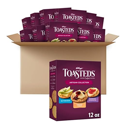 Kellogg's Toasteds Crackers, Variety Pack, Ready to Dip Snacks, Party Pack, 12oz Box (12 Count)
