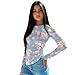 Xsehusvy Cherry Blossom Pattern Women’s Basic Tees Fashion Long Sleeve Crew Neck T-Shirts Stretchy Breathable Workout Tops Comfy Home Clothes