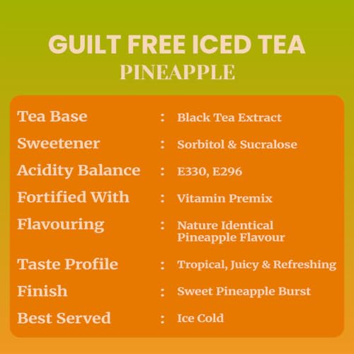 Image of Impulse Coffees Guilt Free Iced | Iced Tea Powder Drink Mix | Zero Refined Sugar, Low Calorie, Pineapple Flavour | 20g x 5 Sachets (100g)
