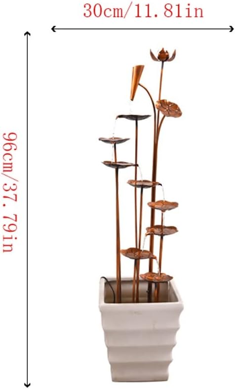 House Decorative Items Copper Flowing Water Fountain Ornaments Indoor Floor-to-Ceiling Waterfall Fountain Entrance Balcony Decoration Tabletop Waterfall Fountain (A)