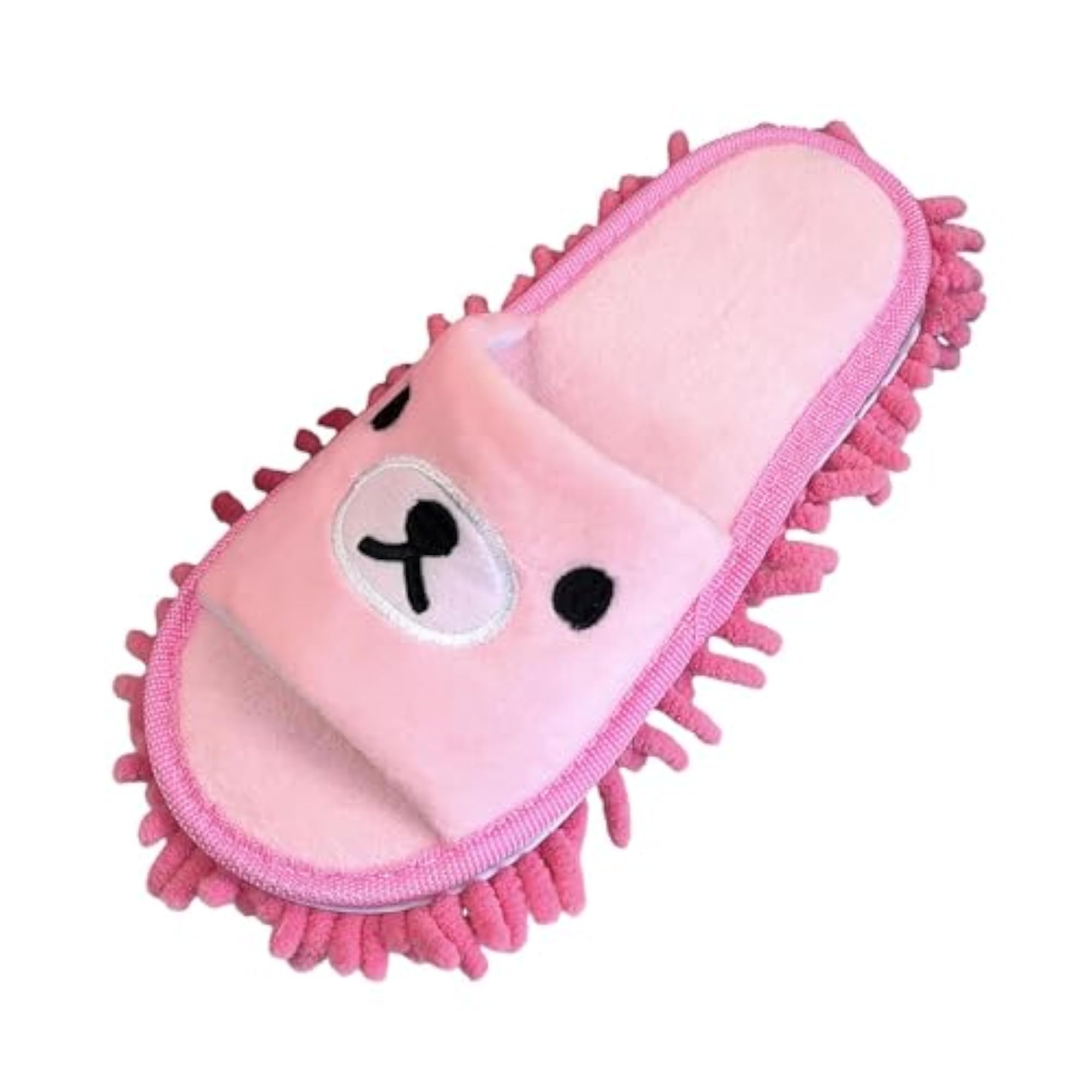 Cartoon House Mop Slippers for Cleaning - Pink Bear