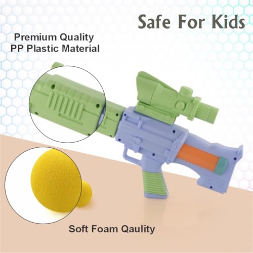 Image of Aditi Toys Space Explorer Pneumatic Gun Include 12 Orange & 12 Yellow Soft Foam Ball, for Indoor Outdoor Use Safe for Boys Girls, Above 5+ Age, BIS Approved. (Green)