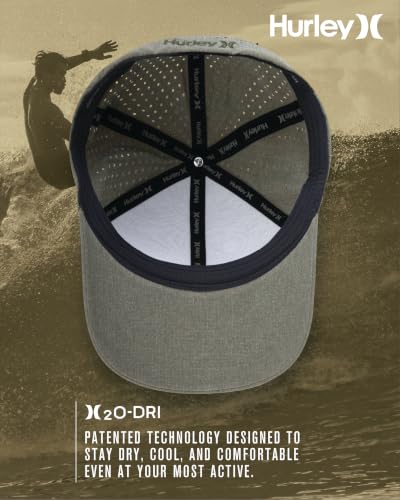 Image of Hurley Mens Trucker Hat - Curved Brim H2O Dri Summer Fitted Baseball Cap for Men with Mesh Back