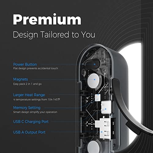 OCOOPA Hand Warmers Rechargeable 2 Pack, Magnetic Electric Handwarmer, 16 Hrs Warmth 4 Levels Heat Up to 145, USB-C Portable Charger 10000mAh, Raynauds, Golf, Tech Gifts for Men, Union UT2s(MagTwins)
