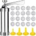 Classic Stainless Steel Cookie Press,Featuring 20 Decorative Stencil Discs and 4 Icing Tips,Deluxe Spritz Cookie Press Gun,Cookie Maker,Durable & Easy to Use,Best Tool for Kitchen