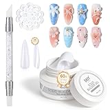 GAOY 60g Solid Builder Gel for Nails, Non-Sticky Hand 3D Sculpting Hard Gel for Nail Art Carving Modeling and Nail Extension, White