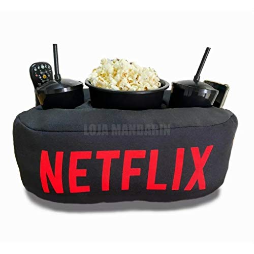 Almofada Porta Pipoca Balde 2 Copos Netflix Com Bolso