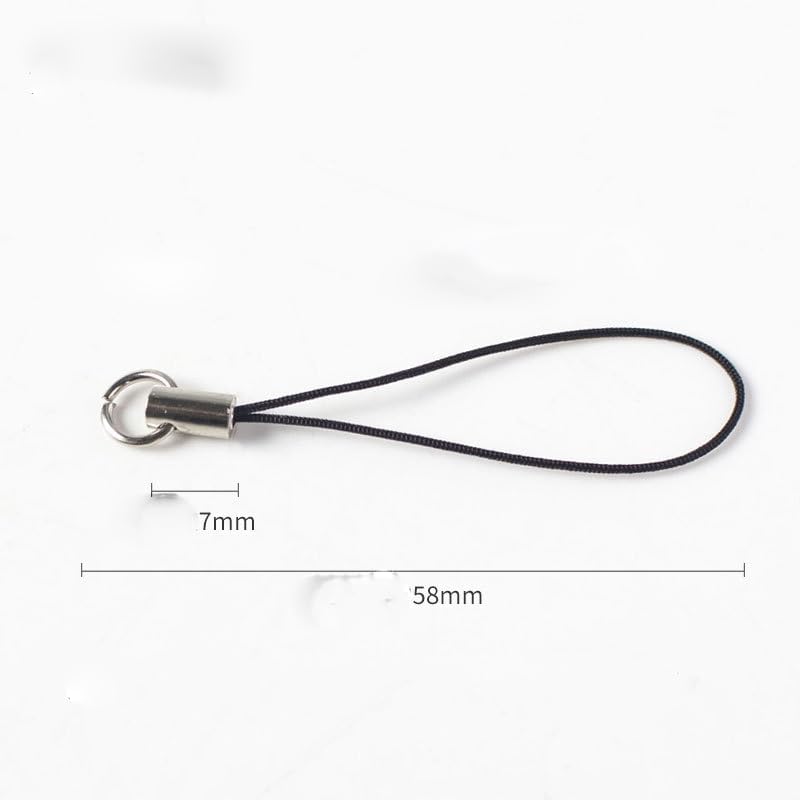 Miniatura 5 de 20 correas para teléfono celular, anillos divididos en tono negroplateado, 2.36 pulgadas