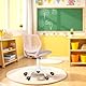 FurnitureR Kompakter Klassenstuhl, ergonomischer Sitz für Schule, Rückenlehne aus atmungsaktivem Netzgewebe, höhenverstellbar, Zeichenzimmerstuhl für Kinder, leicht zu verschieben um 360°, Morandi