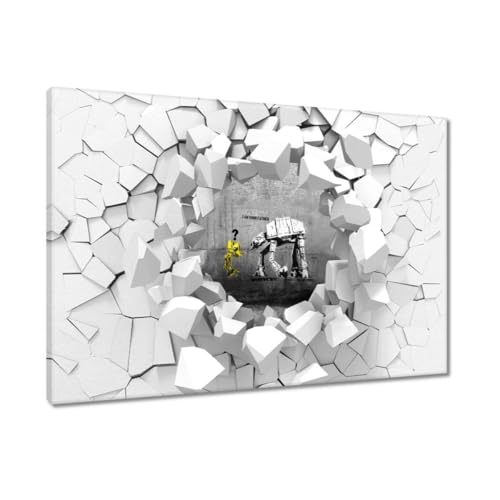 Peinture Banksy toile imprimée 120x80 pour décoration murale moderne