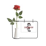 Matériau : vase en céramique, clip en métal, fausse rose en plastique, support en fer
