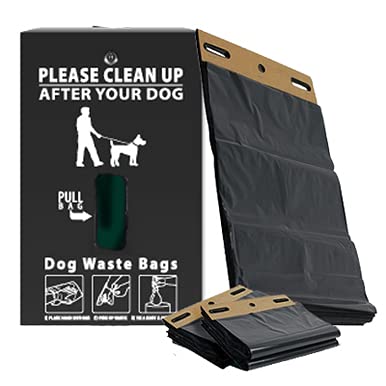 Zero Waste USA - Low Profile Dog Waste Station - Free 400 waste bags and 25 can liners included (Matte Black)