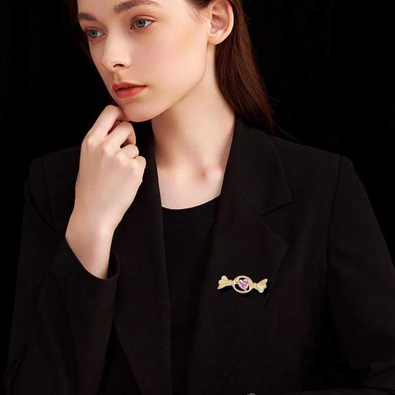 Image of Brooches And Pins For Women Fashion Elegant Flower Broches Lady Costume Jewelry Brooch Pins (Candy)