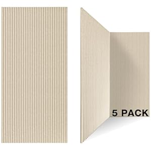 5 Pack Acoustic Panels,48x24x0.4 inch Acoustical Wall Panels,Large Soundproof Panels,Self-Adhesive Sound proof panels for walls,Acoustic Treatment for Recording Studio&Office Vertical,Camel