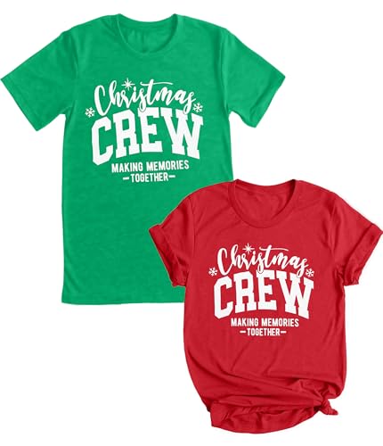 Christmas Couples Shirts His and Her Holiday Matching Funny Christmas Family Pajamas Short Sleeve Tees Top