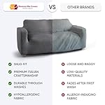 PAULATO BY GA.I.CO. Loveseat Slipcover - Oversized Chair Cover - Stretch Couch Cover - Cushion Love Seat Sofa Cover - 1-Piece Form Fit Washable Protector - Microfibra Collection - Blush Taupe - Image 3