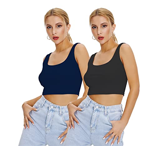 Image of Shasmi Women Crop Top, Ribbed, Stylish Tank Top, Soft and Comfy Fabric has Some Stretch