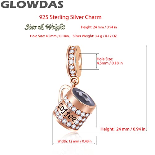 Ciondolo in oro rosa Tazza di caffè Charms fit