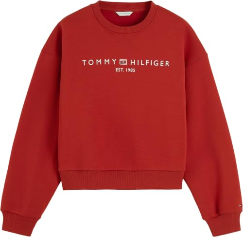 Tommy Hilfiger Damen Sweatshirt Corp Logo Relaxed Fit, Rot (Dark Magma), M – Ansicht 5