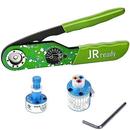 JRready ST2165 M22520/1-01 Crimp Tool Kit NEW-ASF1G Crimping Tool with Universal screw adjustment UF2-5 and PH102 M22520/1-02 Turret Head Positioner for 12-26 AWG Wire Harness