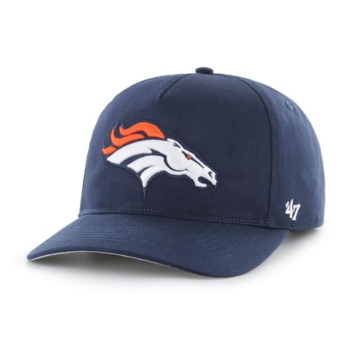 '47 NFL Denver Broncos Hitch RF Unisex Baseball Cap, Adjustable Snapback Strap, Team Logo, Colour Navy Blue