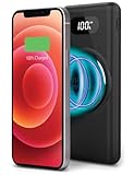 Aduro PowerUp Wireless Charging 10,000 mAh Dual USB Backup Battery Black