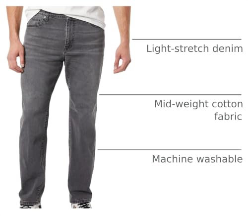 Amazon Essentials Men's Straight-Fit Stretch Jean, Light-Stretch Denim, Washed Grey, 31W x 29L - image 4