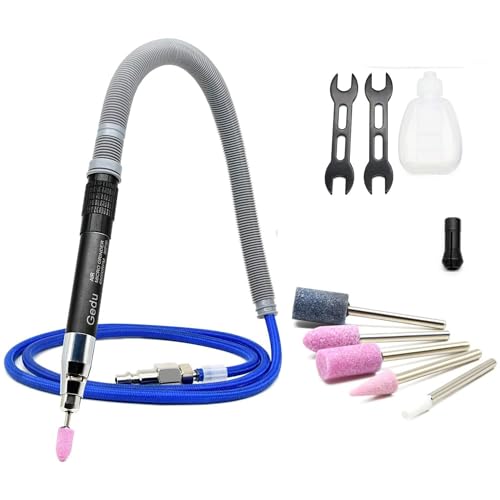 Druckluft Stabschleifer Set, 1/8 Zoll Mini Bleistift Polieren Schneiden Werkzeug Pneumatischer Bleistift Die Grinder, für Präzisionsschleifen und Polieren, 65000 U/min
