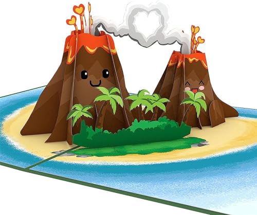 Love Pop Up Card - I Lava You Card for Women, Men - 3D Birthday Card for Wife, Husband - Valentine's Day, Couple Anniversary Popup Cards - Paper Cards with Note Card, Envelope - 12.7 x 17.78cm