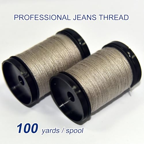 Hilo de costura Denim 2 bobinas color Taupe miniatura 4