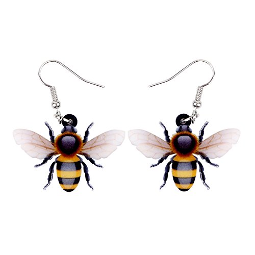 NEWEI Acrylic Flying Sweet Bumblebee Earrings Dangle Drop Fashion Jewelry For Women Girls
