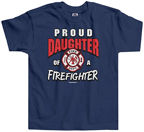 Threadrock Little Girls' Proud Daughter of a Firefighter Toddler T-Shirt